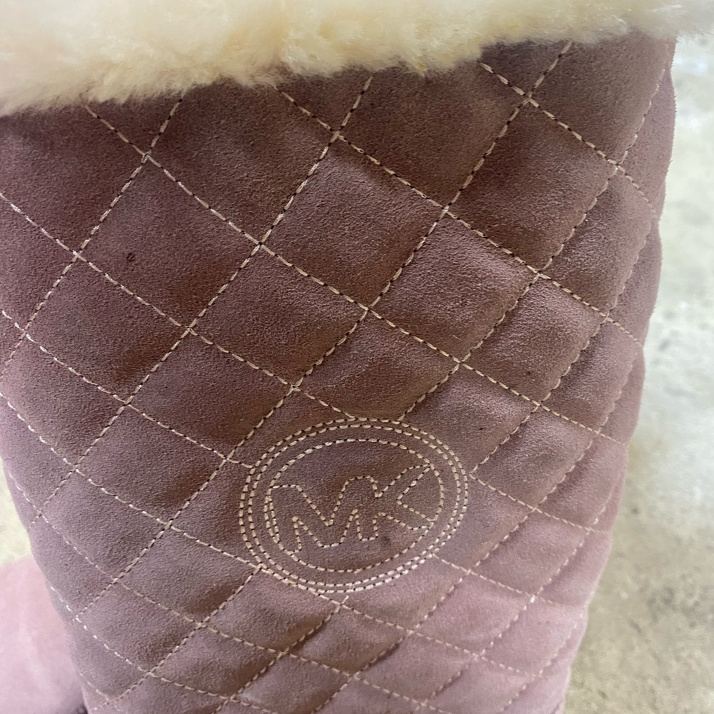 Size 8 Pink leather quilted sheep wool lined boots good condition - Picture 4 of 6